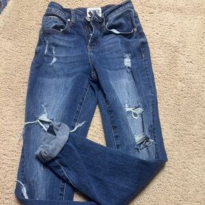 Classic Distressed Straight Leg Jeans